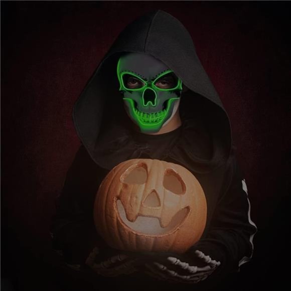 Scary Halloween Mask LED Light up, Great Costume for Parties and October Fest - Picture 6 of 8